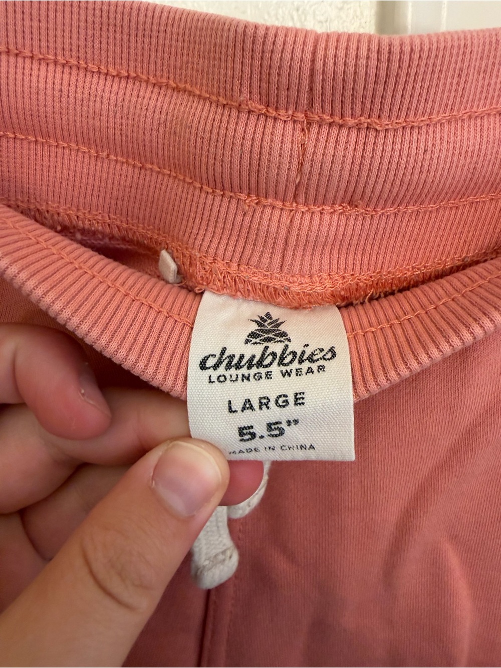 chubbies Coral Drawstring Shorts Terry Cloth Size Large 5.5” - Picture 3 of 5